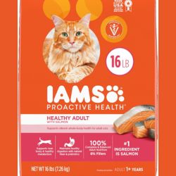 IAMS proactive health adult dry cat food.